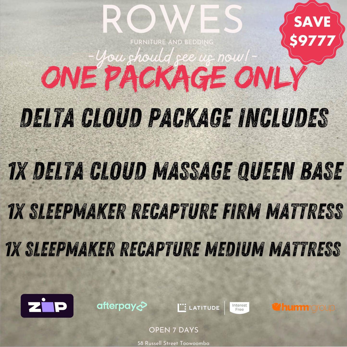 Delta Cloud Massage Package - Floorstock Clearance