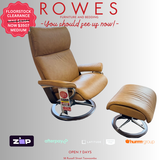 Stressless Aura Recliner and Ottoman - FLOORSTOCK CLEARANCE