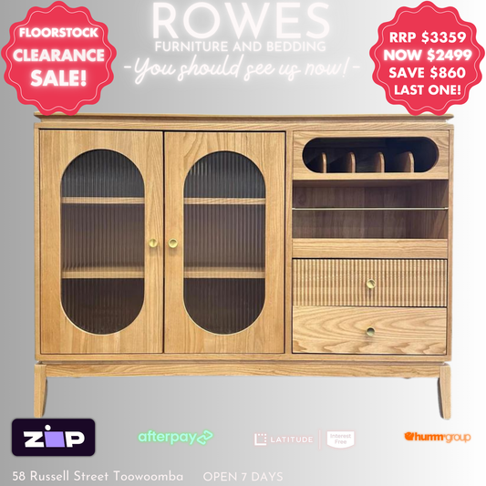 Bailey 1300mm Oak Buffet - FLOORSTOCK CLEARANCE