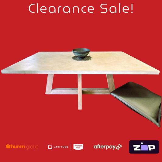 Bari 1900mm Concrete Top Dining Table - Clearance Sale