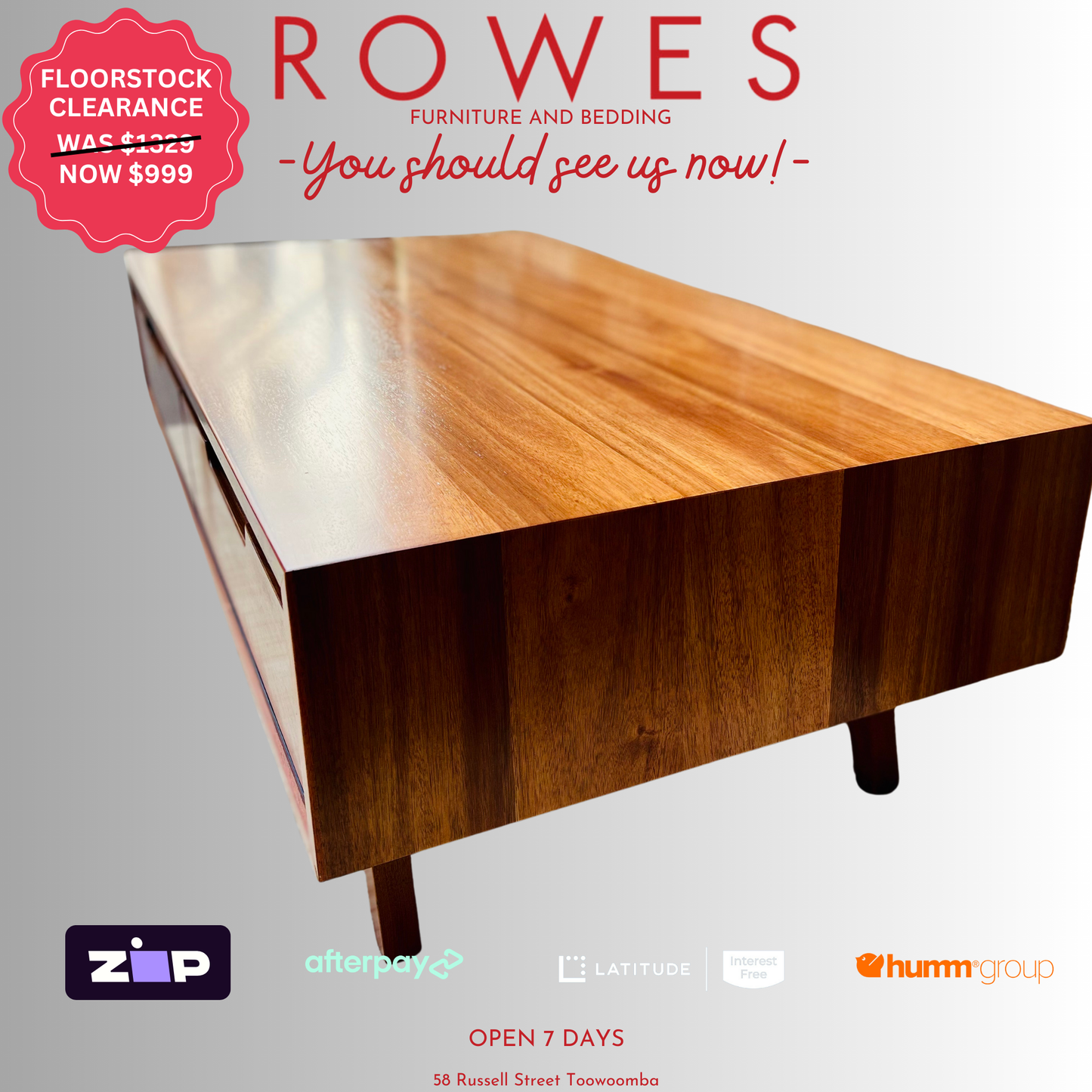 Echuca Coffee Table - FLOORSTOCK CLEARANCE