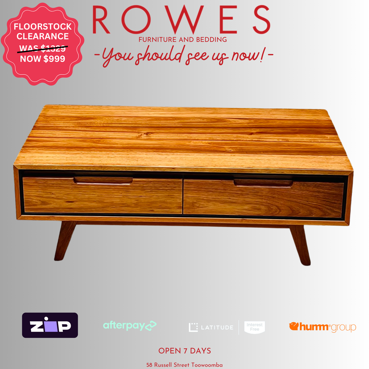 Echuca Coffee Table - FLOORSTOCK CLEARANCE