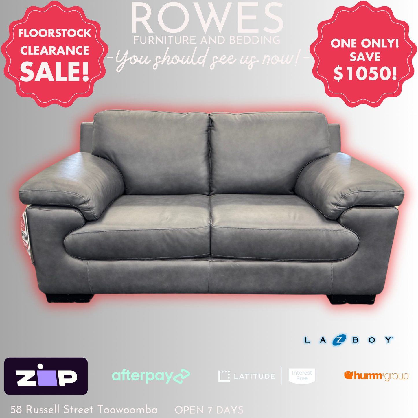 LaZboy Florence 2.5 Sofa - Floorstock Clearance