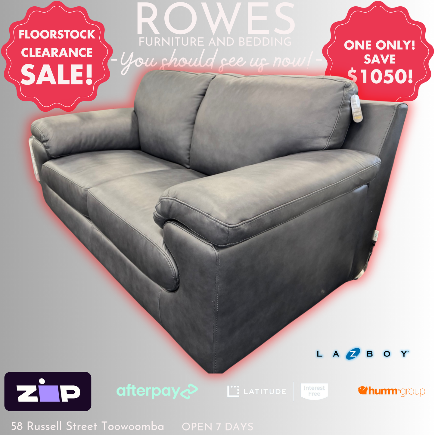 LaZboy Florence 2.5 Sofa - Floorstock Clearance